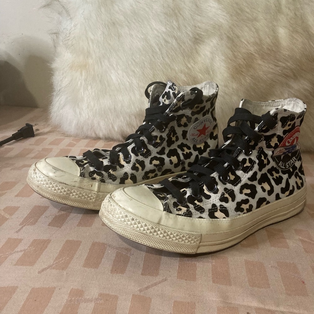 Converse Chuck Taylor High Top Fuzzy Leopard Print